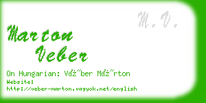 marton veber business card